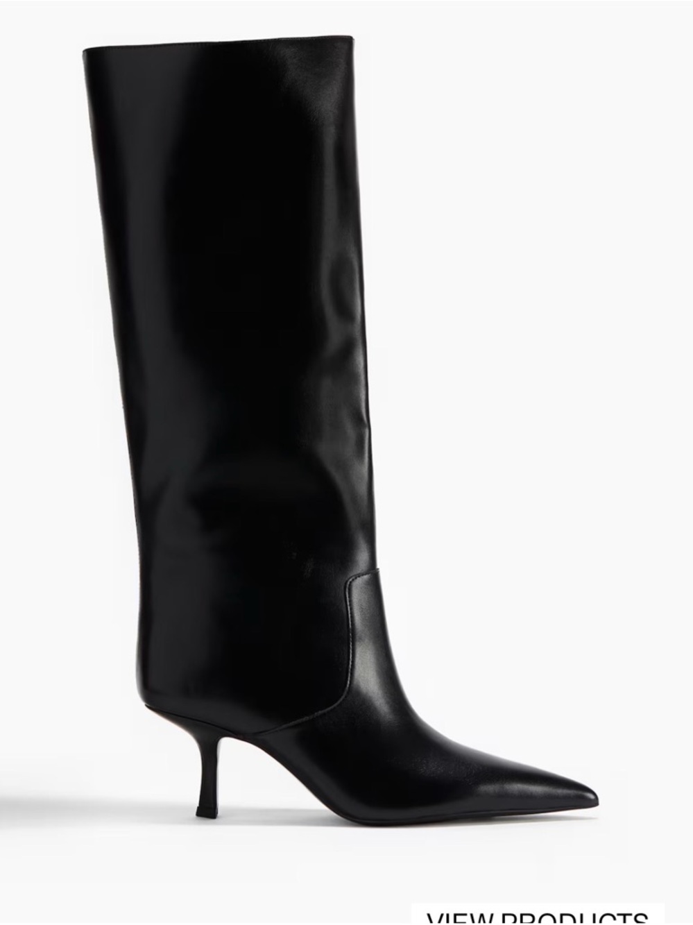 NWT H AND M KNEE HIGH KITTEN HEAL BLACK BOOTS SIZE 9